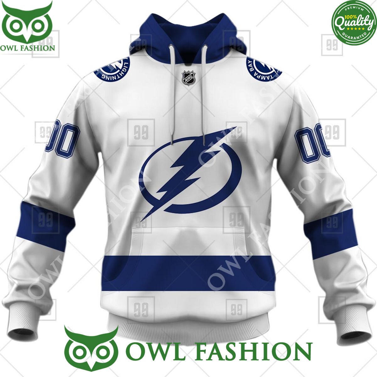 NHL Tampa Bay Lightning Jersey Hoodie shirt Personalized hockey jersey product view 2