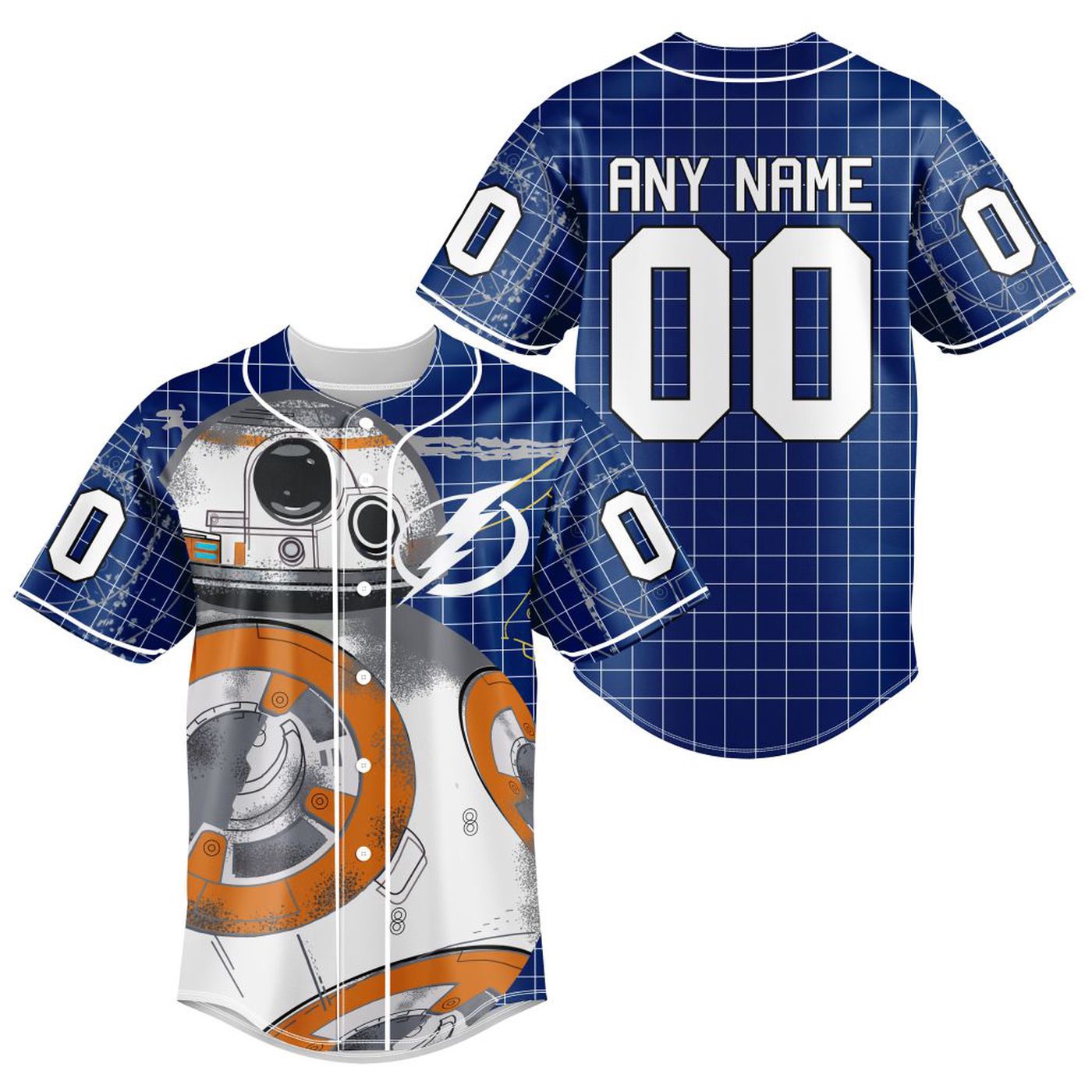 NHL Tampa Bay Lightning | Specialized Baseball Jersey X BB-8 D Star War - Bafud hockey jersey product view 2