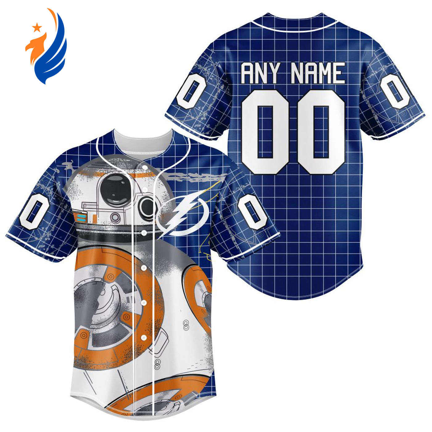 NHL Tampa Bay Lightning | Specialized Baseball Jersey X BB-8 D Star War - Bafud hockey jersey product view 1