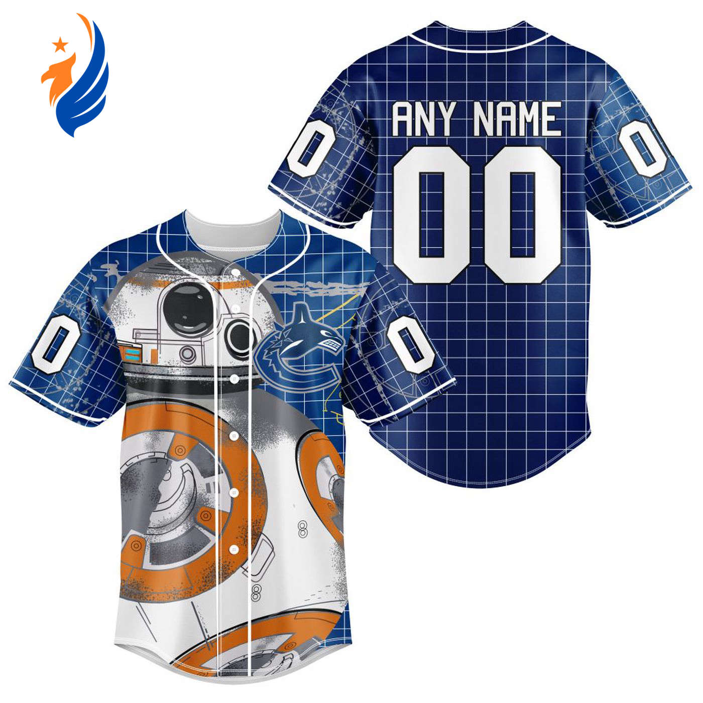 NHL Vancouver Canucks | Specialized Baseball Jersey X BB-8 D Star War - Bafud hockey jersey product view 1