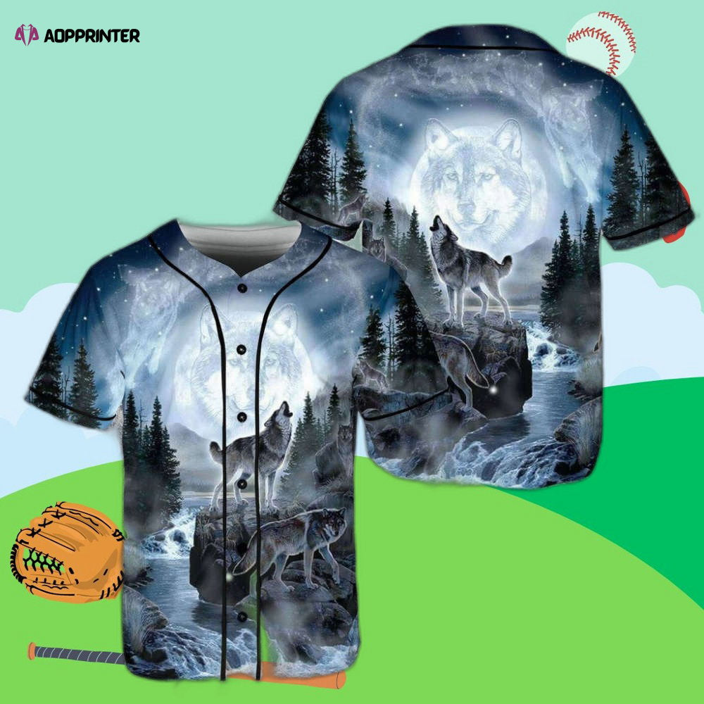 Night Wolf Native American Baseball Jersey: Authentic and Stylish Apparel baseball jersey product view 1