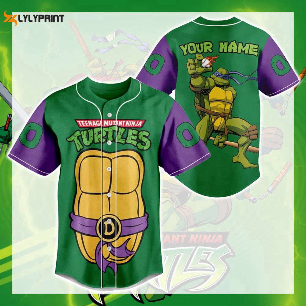 Ninja Turtle Baseball Jersey, Ninja Turtle Jersey Shirt - lylyprint.com baseball jersey product view 1