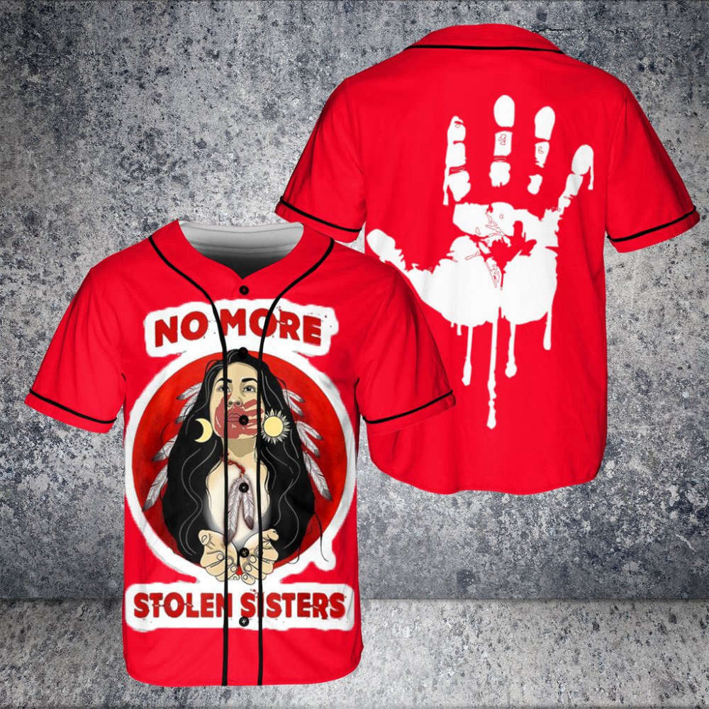 No More Stolen Sister Native Baseball Jersey - Aopprinter baseball jersey product view 2