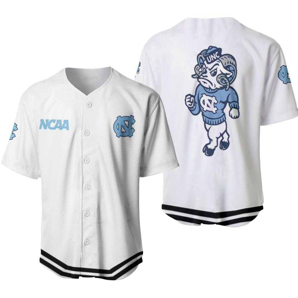 North Carolina Tar Heels Classic White With Mascot Gift For North Carolina Tar Heels Fans Baseball Jersey Gifts for Fans - lylyprint.com baseball jersey product view 2