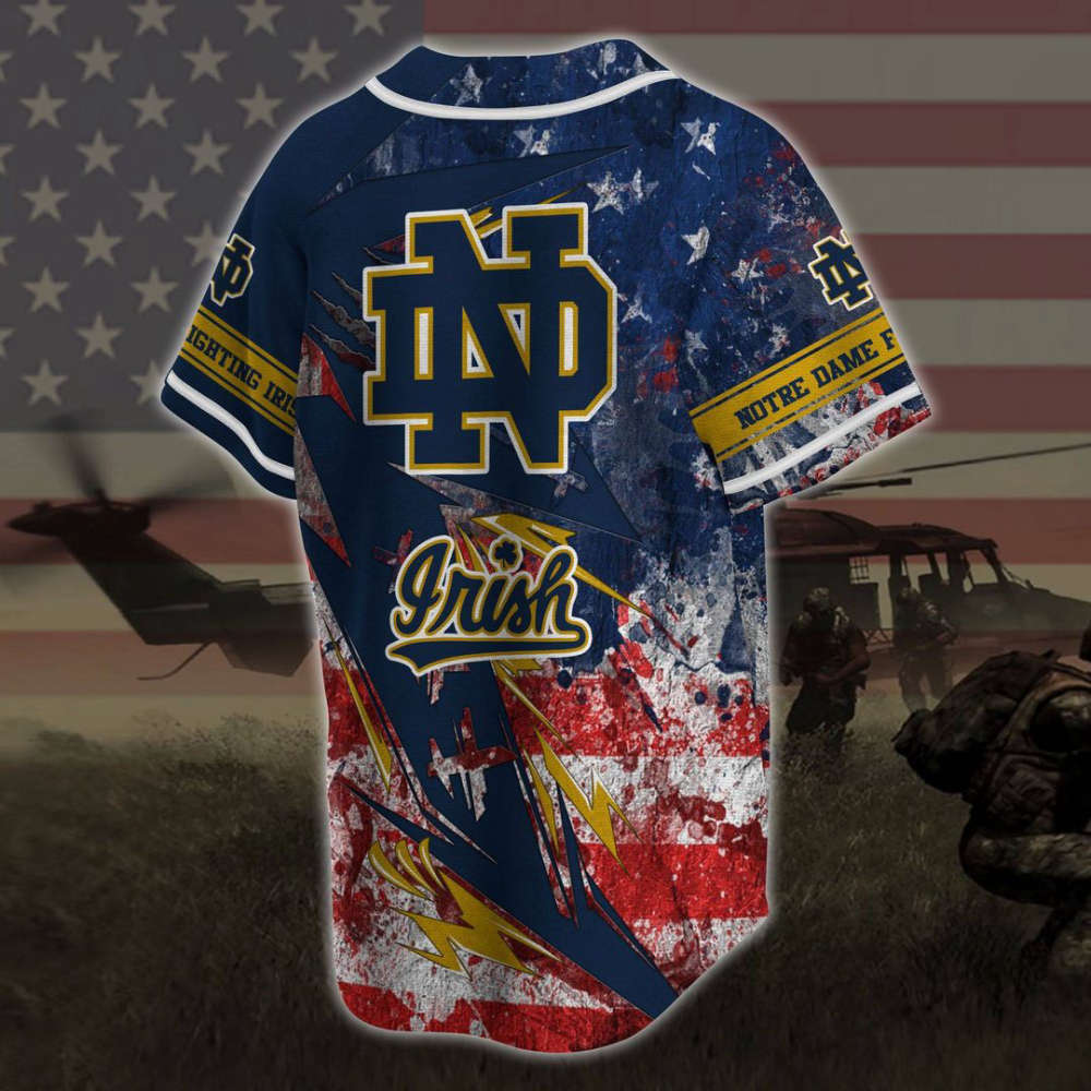Notre Dame Fighting Irish Baseball Jersey Fan Gifts - lylyprint.com baseball jersey product view 3