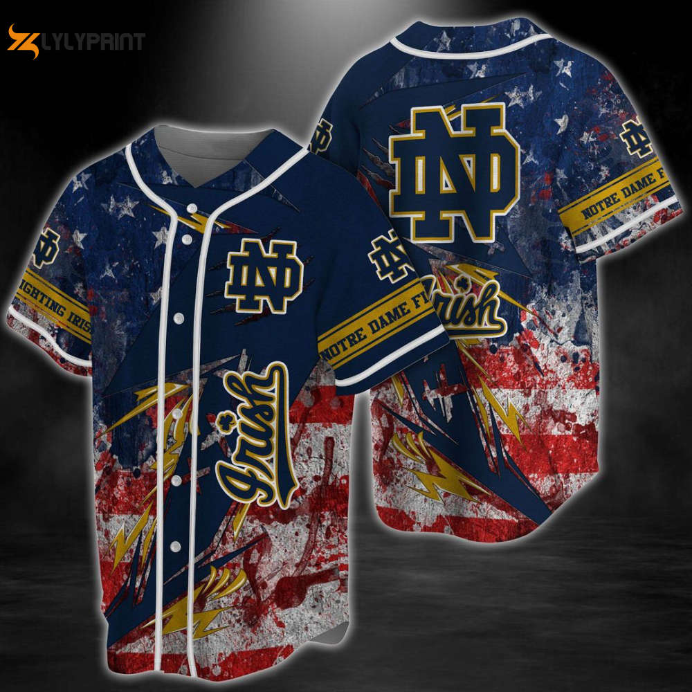 Notre Dame Fighting Irish Baseball Jersey Fan Gifts - lylyprint.com baseball jersey product view 1