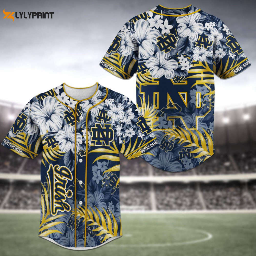 Notre Dame Fighting Irish Baseball Jersey Personalized 2023 Gift For Men Women - lylyprint.com baseball jersey product view 1