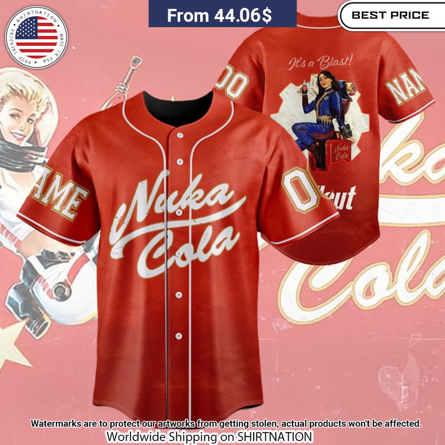 Nuka-Cola Fallout It's A Blast baseball Jersey baseball jersey product view 1
