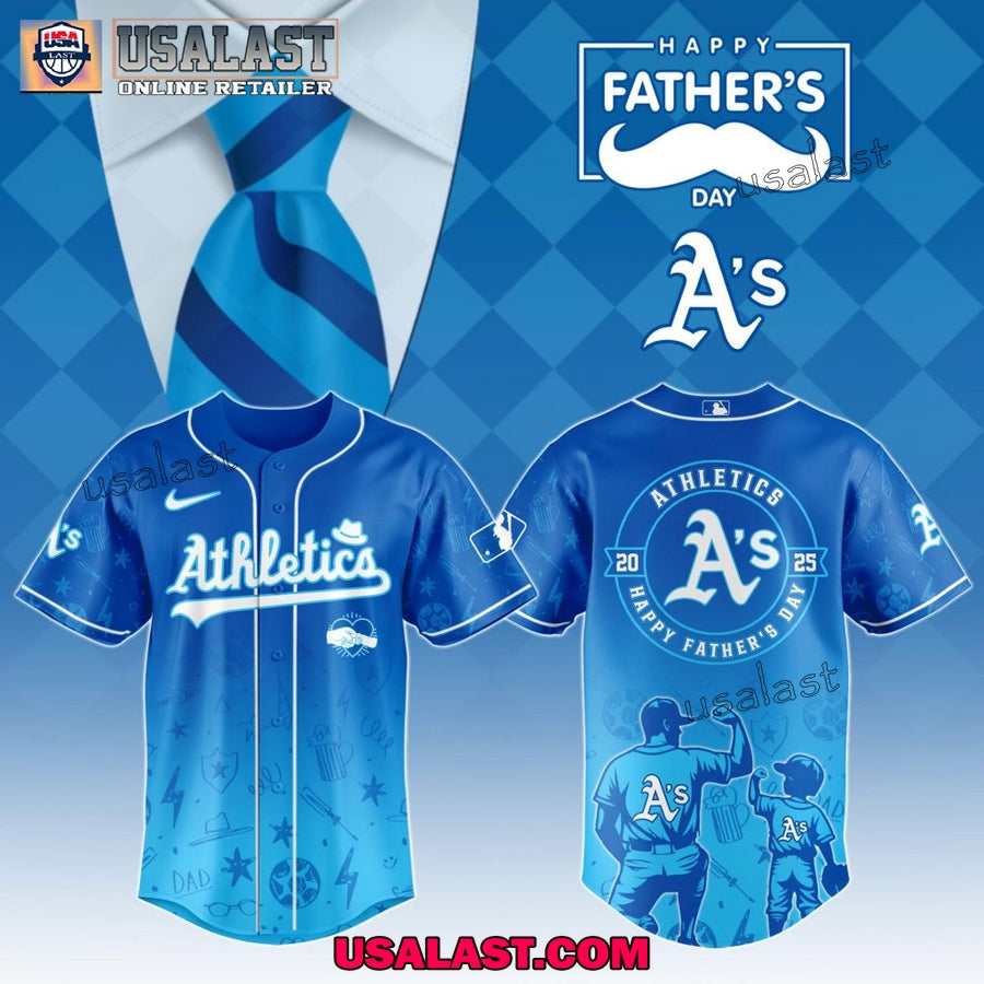 Oakland Athletics Happy Father’s Day 2025 Baseball Jersey baseball jersey product view 1
