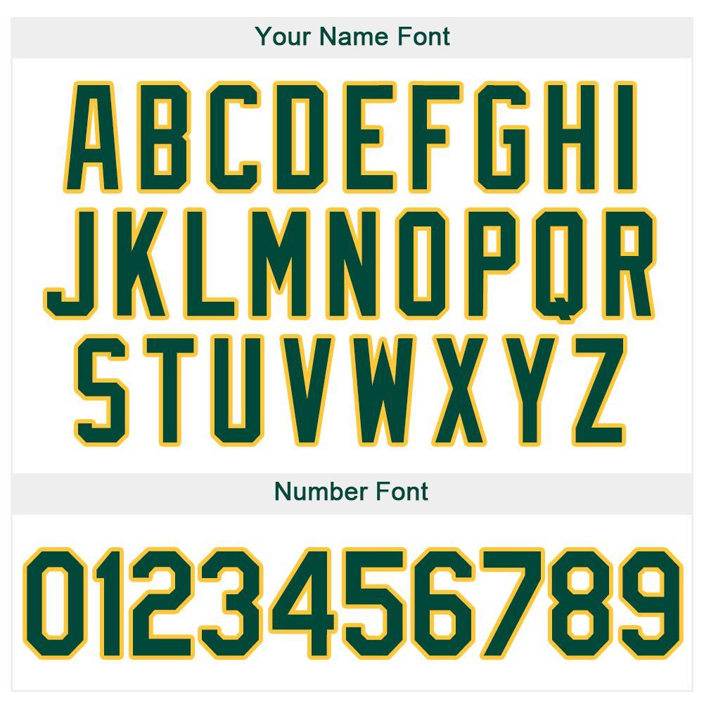 Custom White Green-Gold Baseball Jersey baseball jersey product view 4