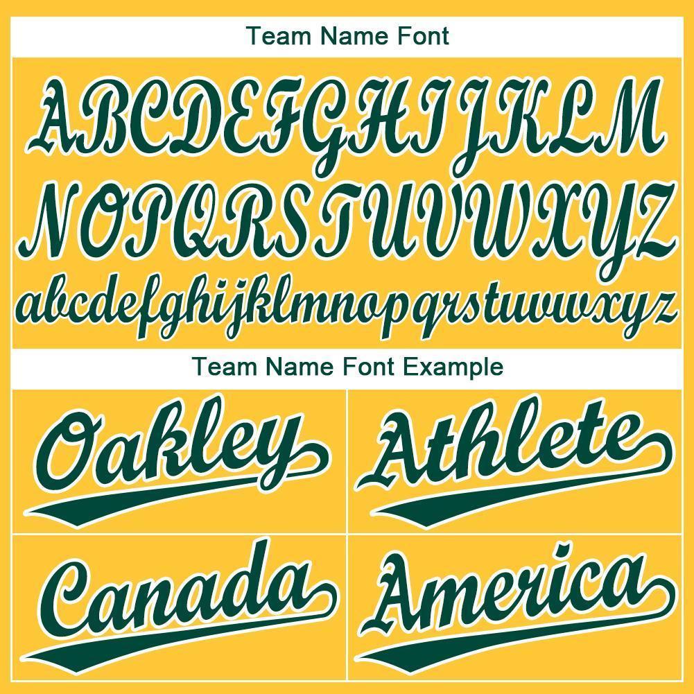 Custom Gold Green-White Baseball Jersey baseball jersey product view 5