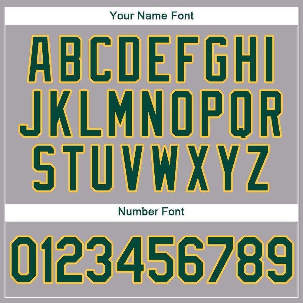 Custom Gray Green-Gold Baseball Jersey baseball jersey product view 4