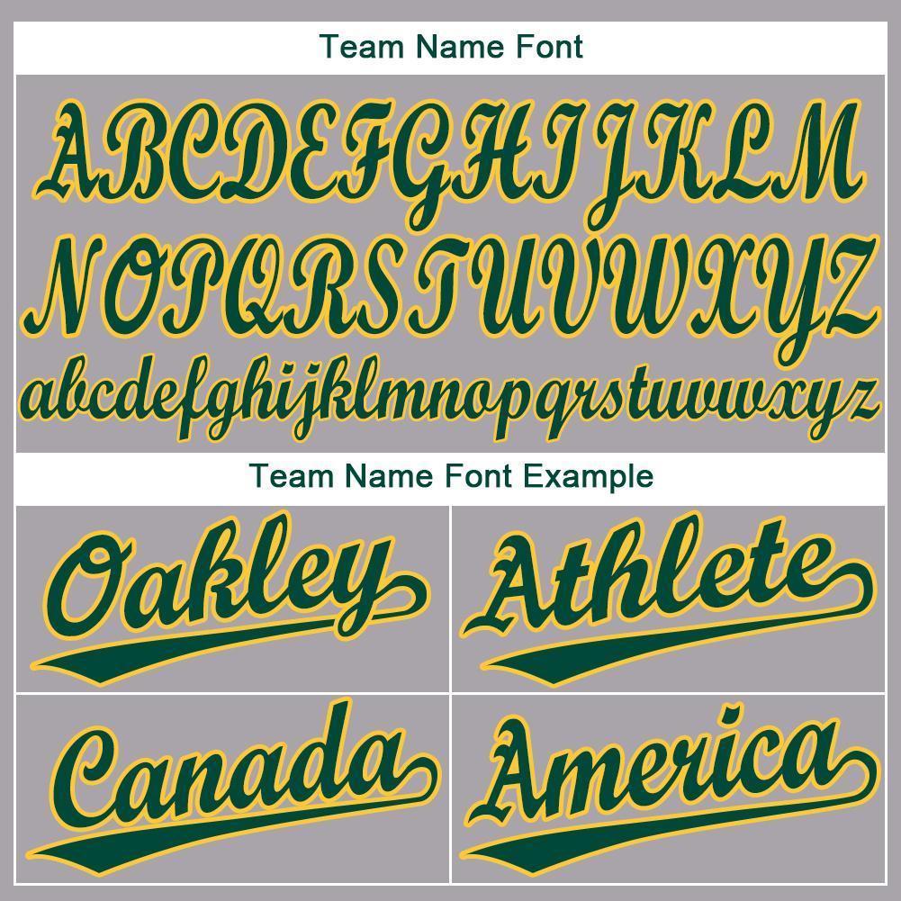 Custom Gray Green-Gold Baseball Jersey baseball jersey product view 5
