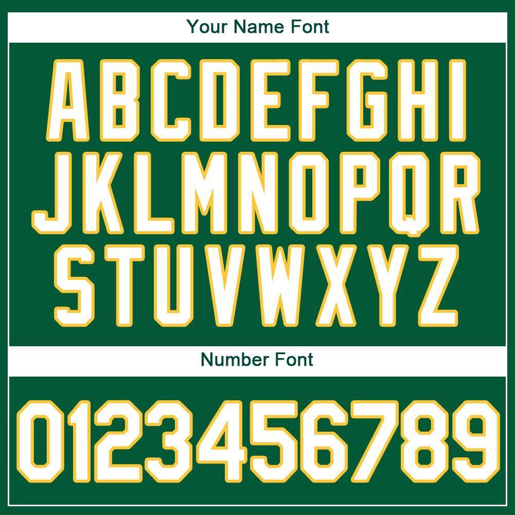 Custom Kelly Green White-Gold Baseball Jersey baseball jersey product view 5