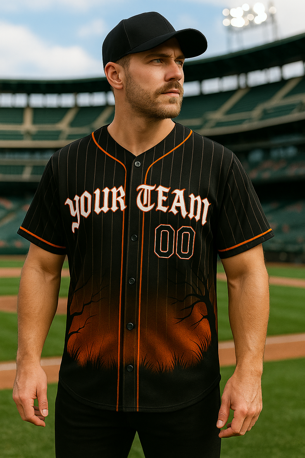 Halloween Edition White Sox Jersey Personalized Name and Number in Old English Style baseball jersey product view 2