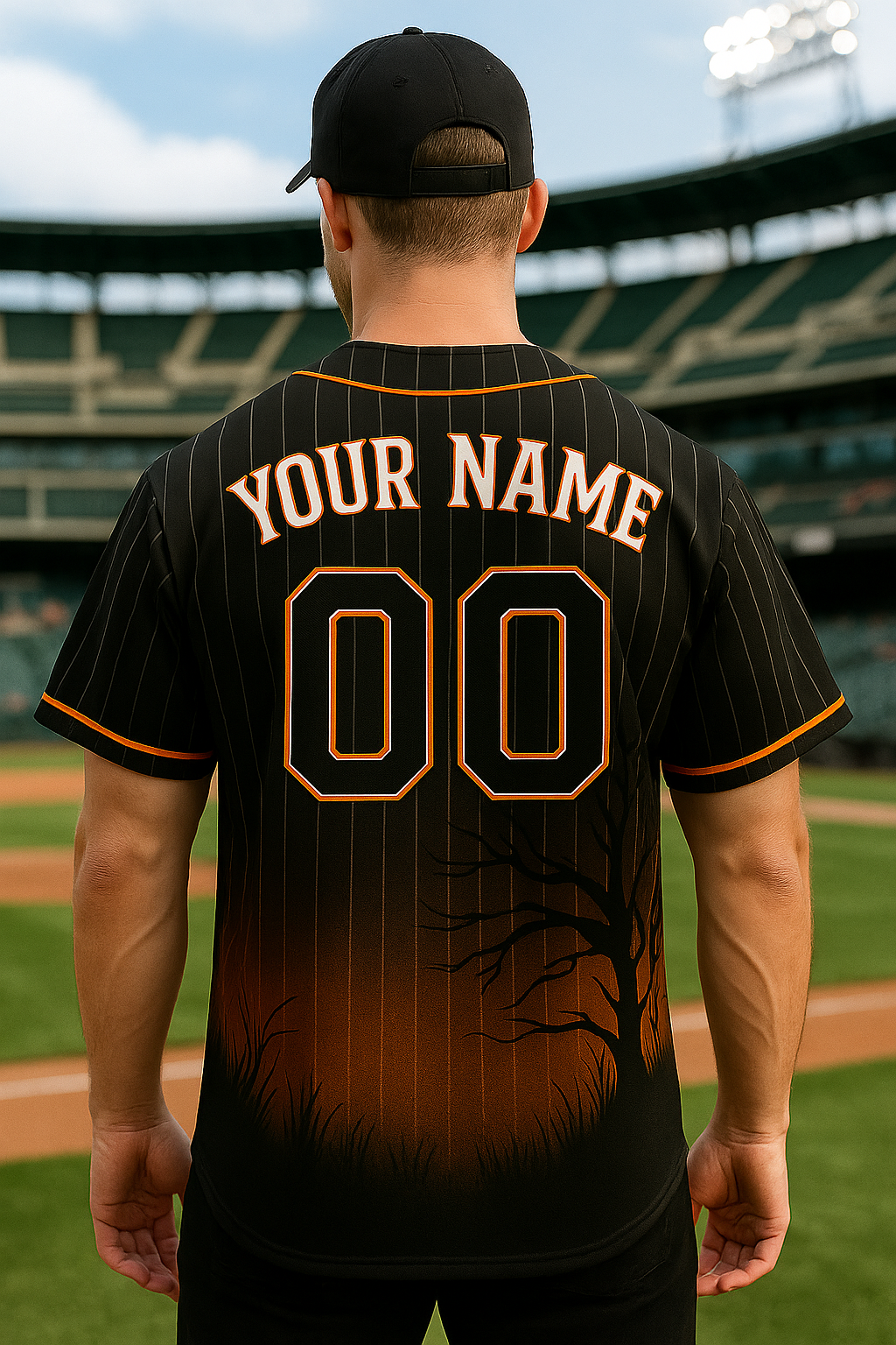 Halloween Edition White Sox Jersey Personalized Name and Number in Old English Style baseball jersey product view 3