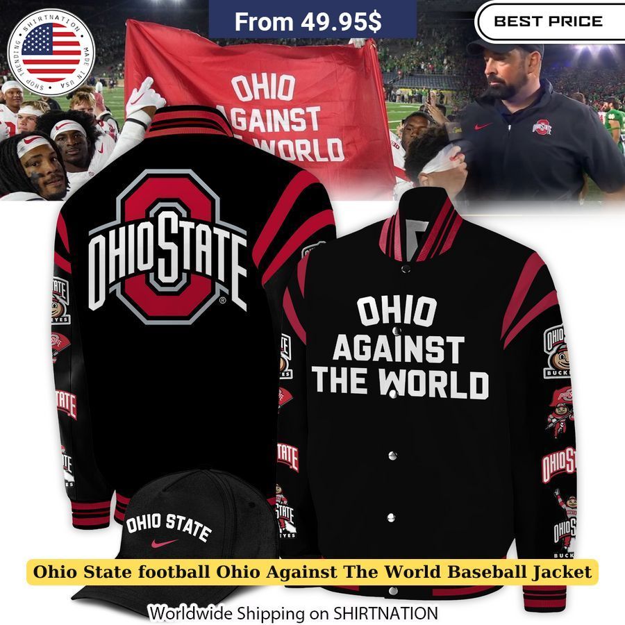 Ohio State football Ohio Against The World Baseball Jacket football jersey product view 1