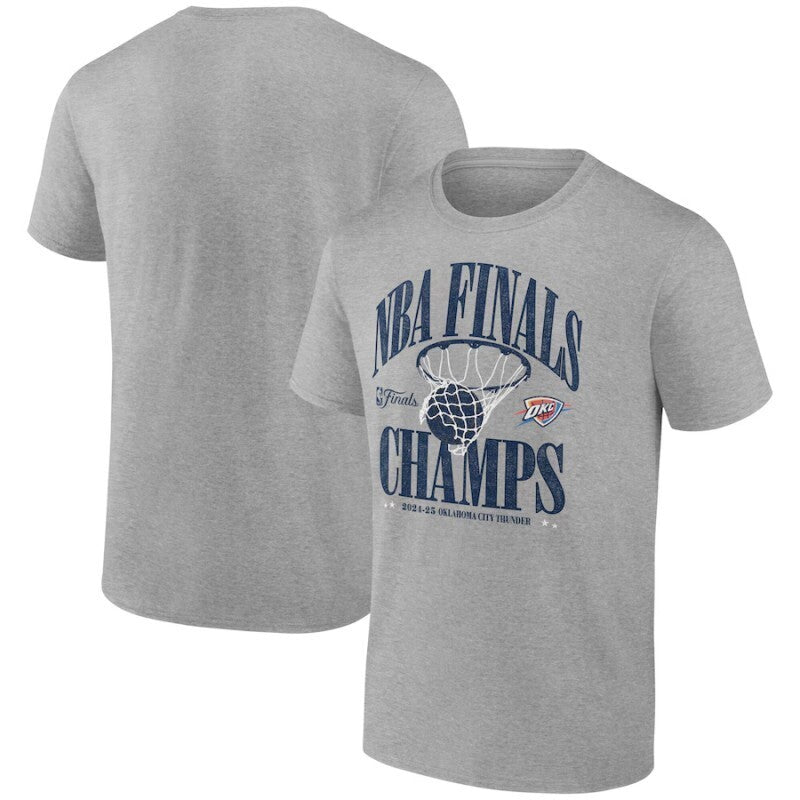 oklahoma city thunder grey 2025 finals champions fade away retro t-shirt Basketball Jersey basketball jersey product view 1