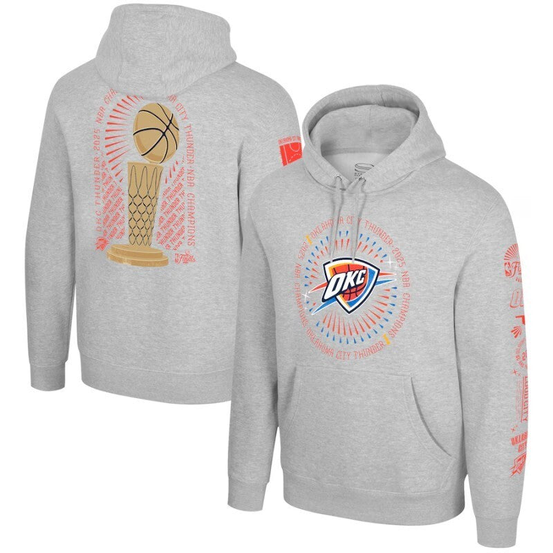 oklahoma city thunder heather gray 2025 finals champions chosen one pullover Basketball Jersey basketball jersey product view 1