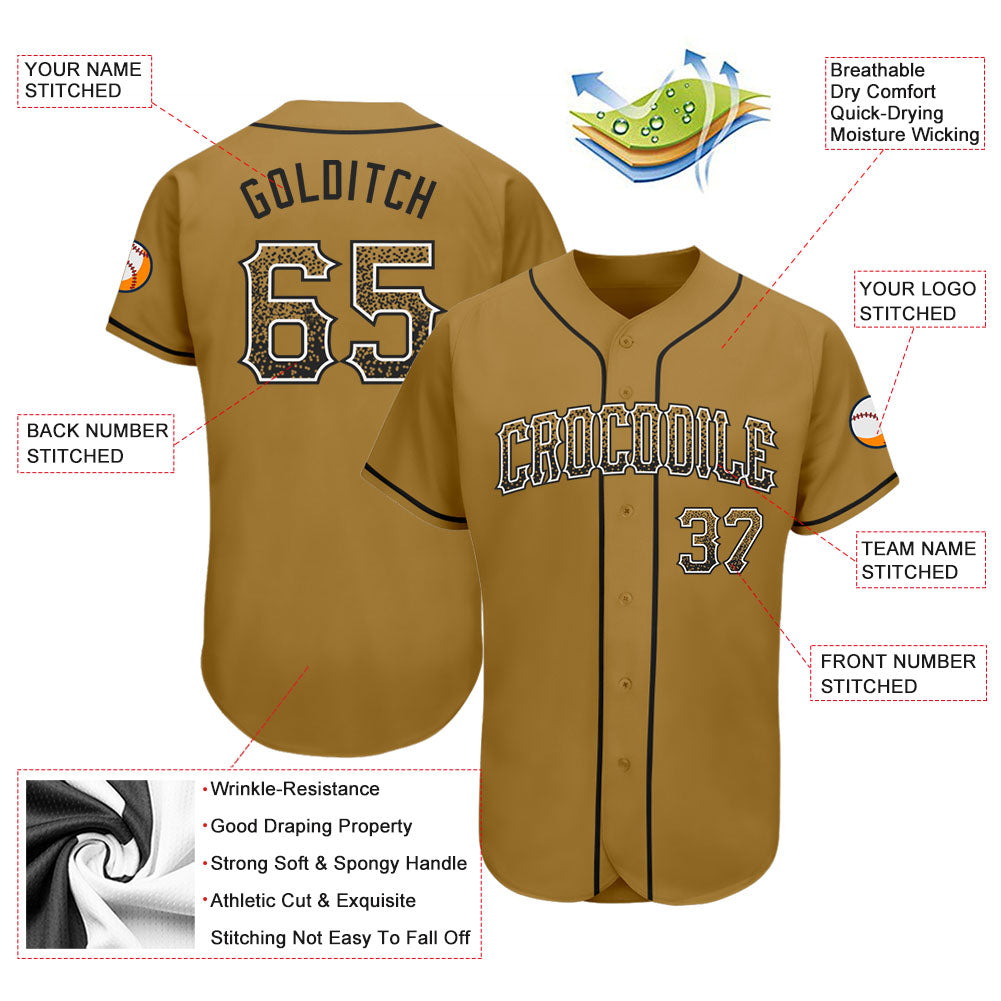 Custom Old Gold Black-White Authentic Drift Fashion Baseball Jersey baseball jersey product view 3