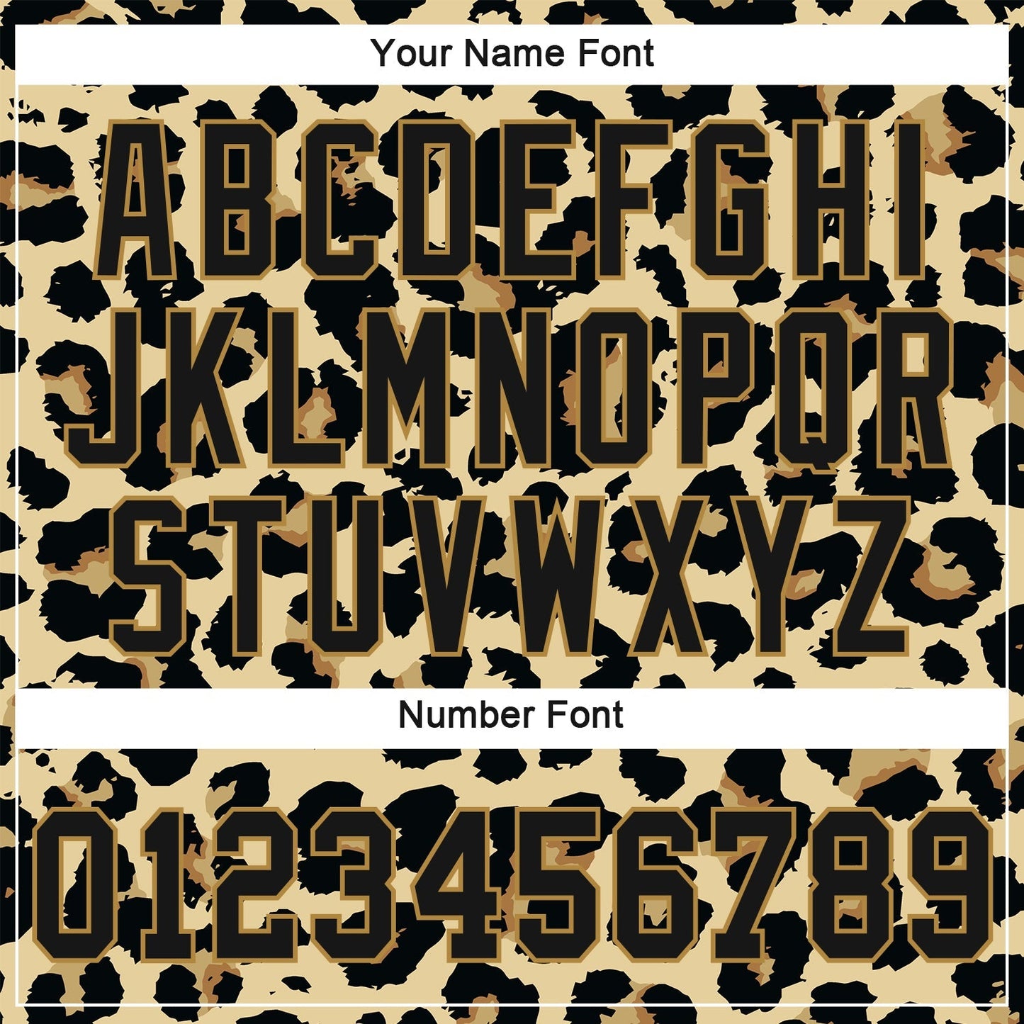 Custom Old Gold Black-Old Gold 3D Pattern Design Leopard Authentic Baseball Jersey baseball jersey product view 5