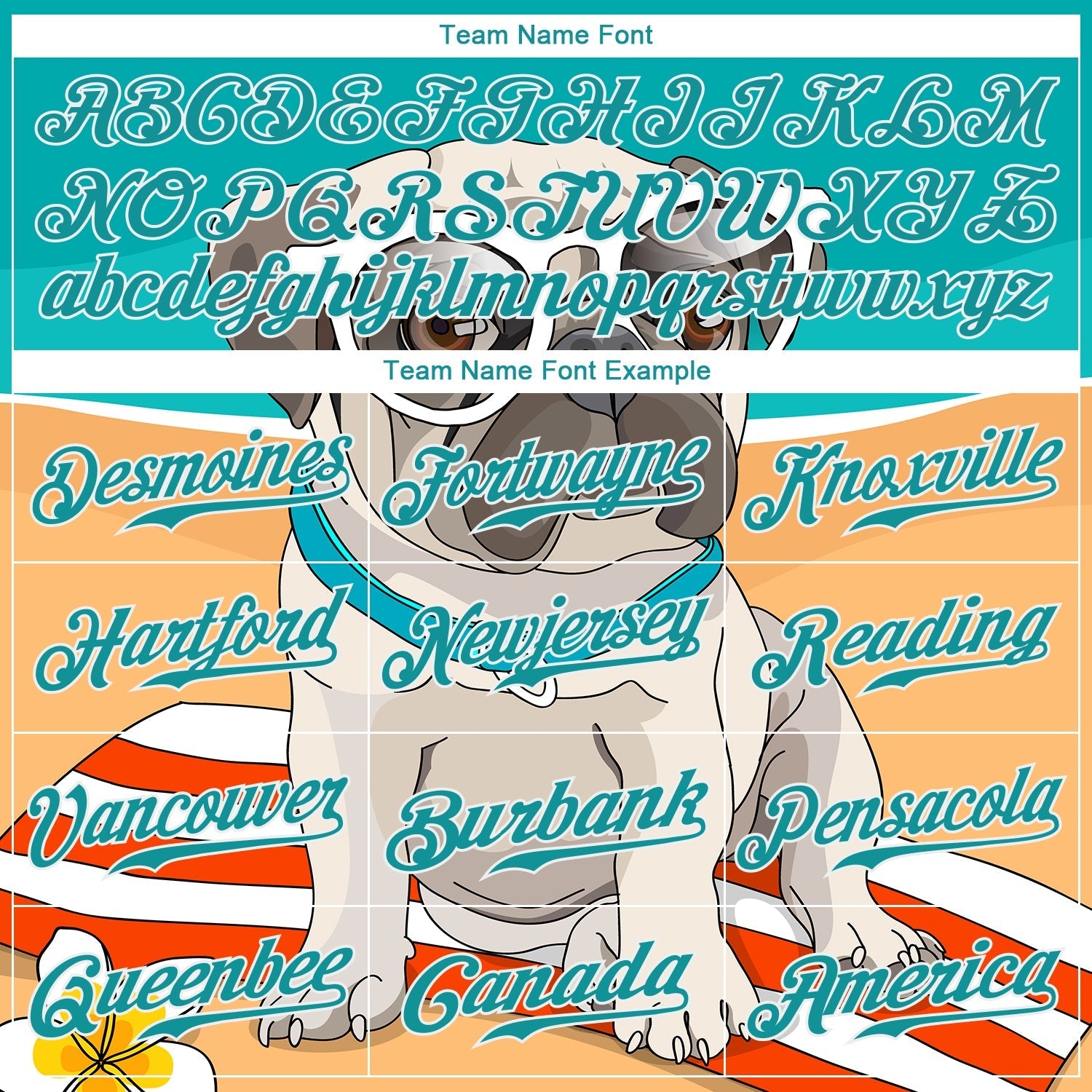 Custom Old Gold Teal-White 3D Pattern Design Puppy Pug Authentic Baseball Jersey baseball jersey product view 4