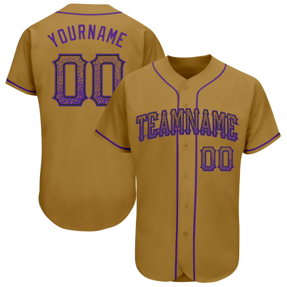 Custom Old Gold Purple-Black Authentic Drift Fashion Baseball Jersey baseball jersey product view 1