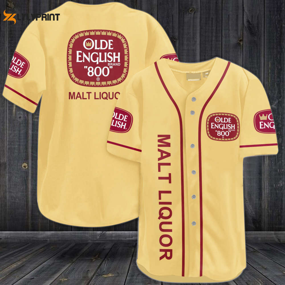 Olde English 800 Malt Liquor Baseball Jersey - lylyprint.com baseball jersey product view 1