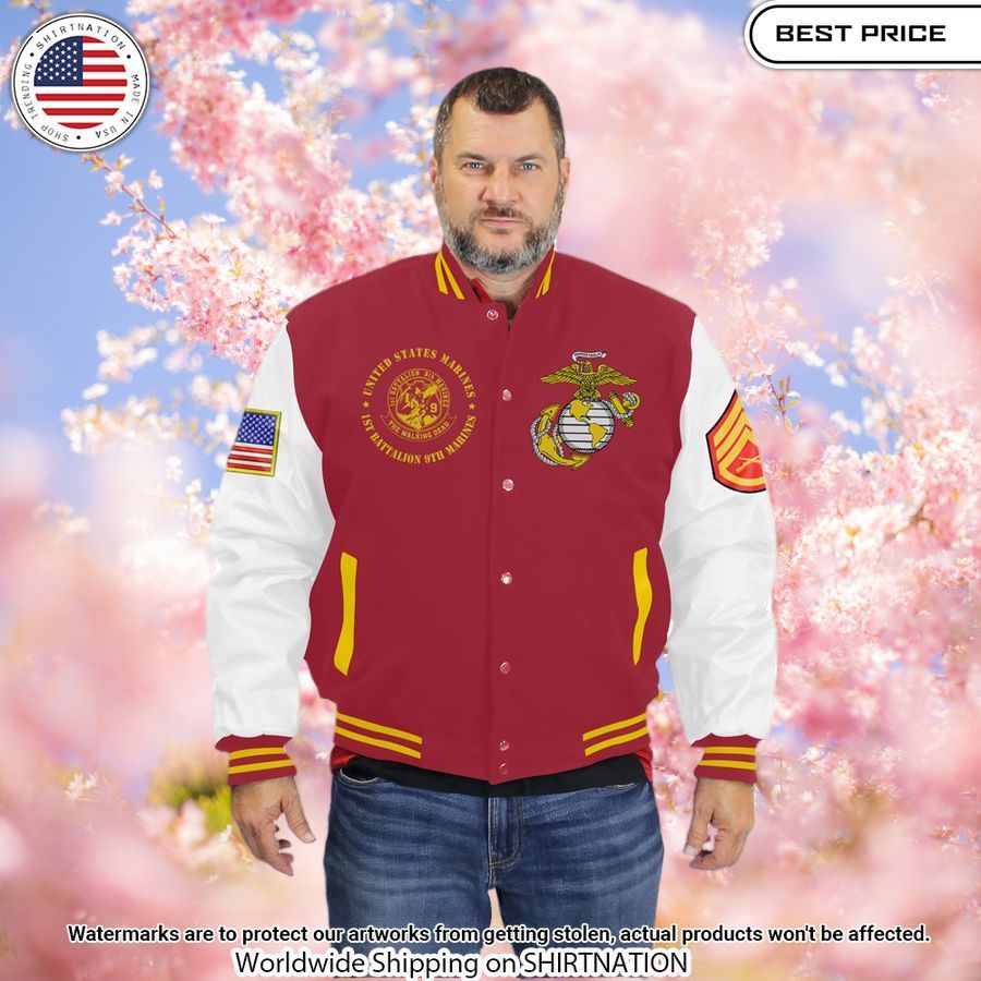 Once a Marine Always a Marine baseball Jacket baseball jersey product view 1