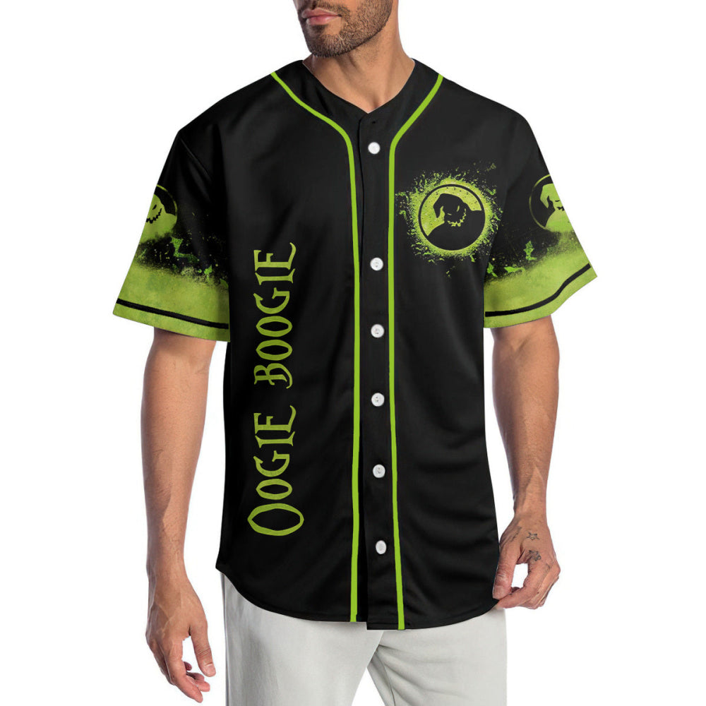 Get Spooky with the Oogie Boogie Baseball Jersey - Perfect for Halloween Fans! - Bafud baseball jersey product view 3