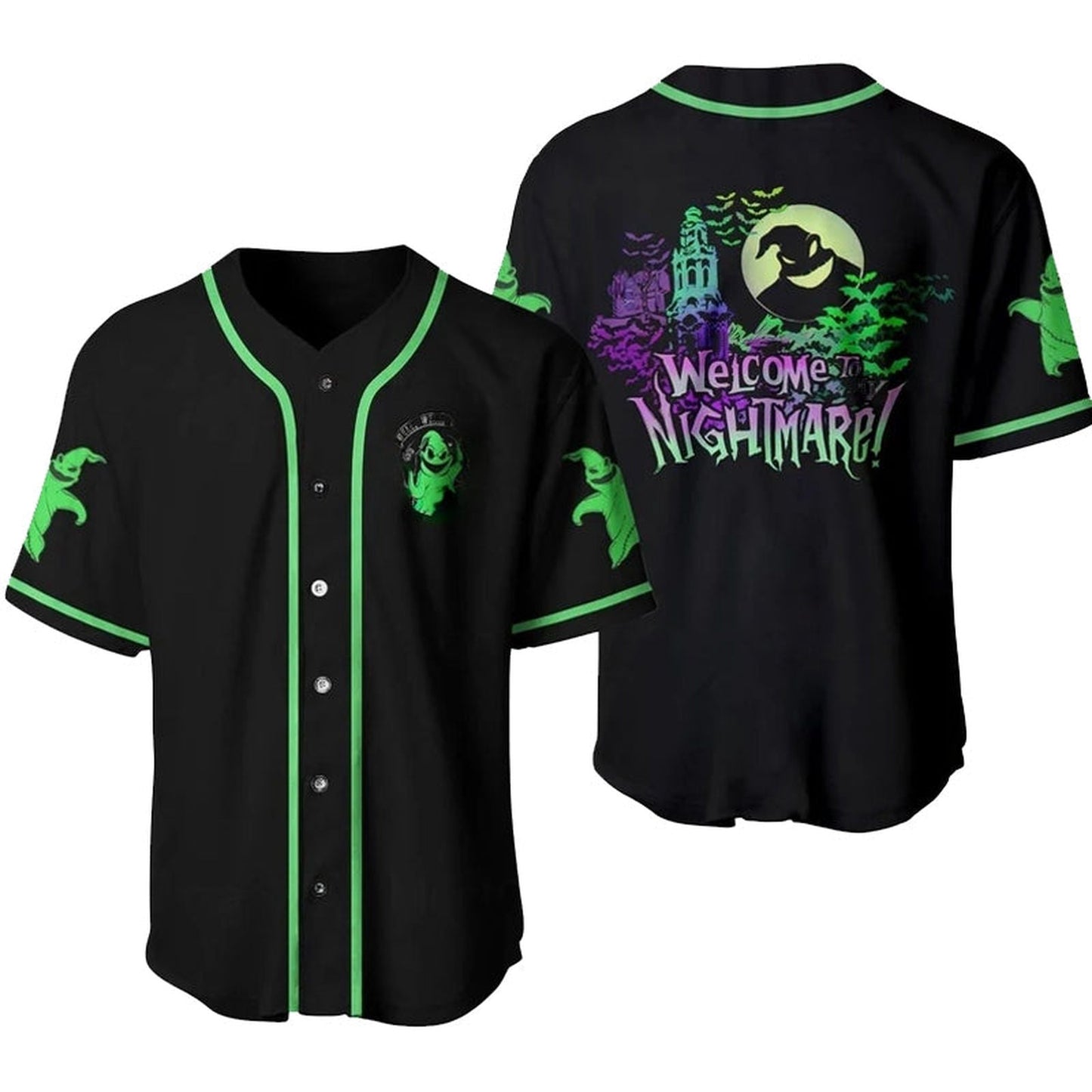 Get Spooky with the Oogie Boogie Welcome To Nightmare Baseball Jersey - Limited Edition Design - Bafud baseball jersey product view 2