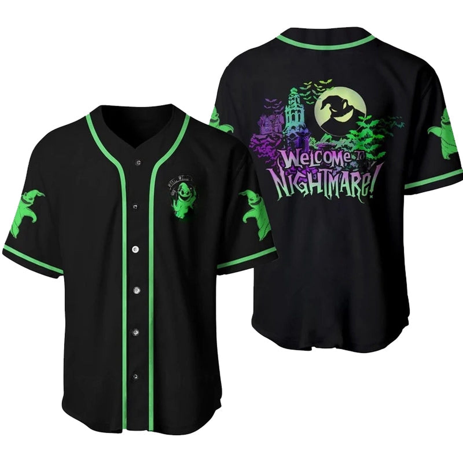 Get Spooky with the Oogie Boogie Welcome To Nightmare Baseball Jersey - Limited Edition Design - Bafud baseball jersey product view 2