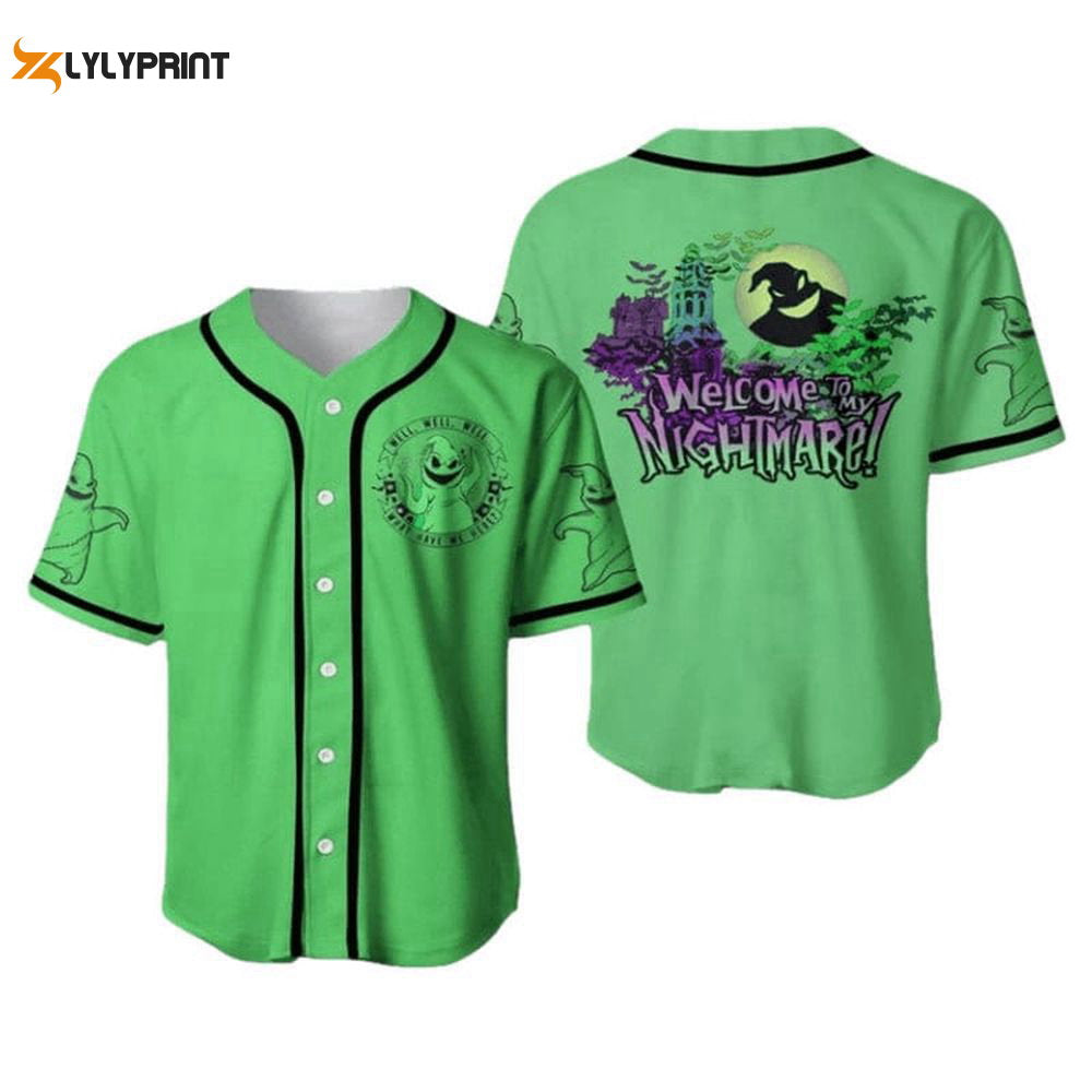 Oogie Boogie Welcome To Nightmare Baseball Jersey For Men Women - lylyprint.com baseball jersey product view 1