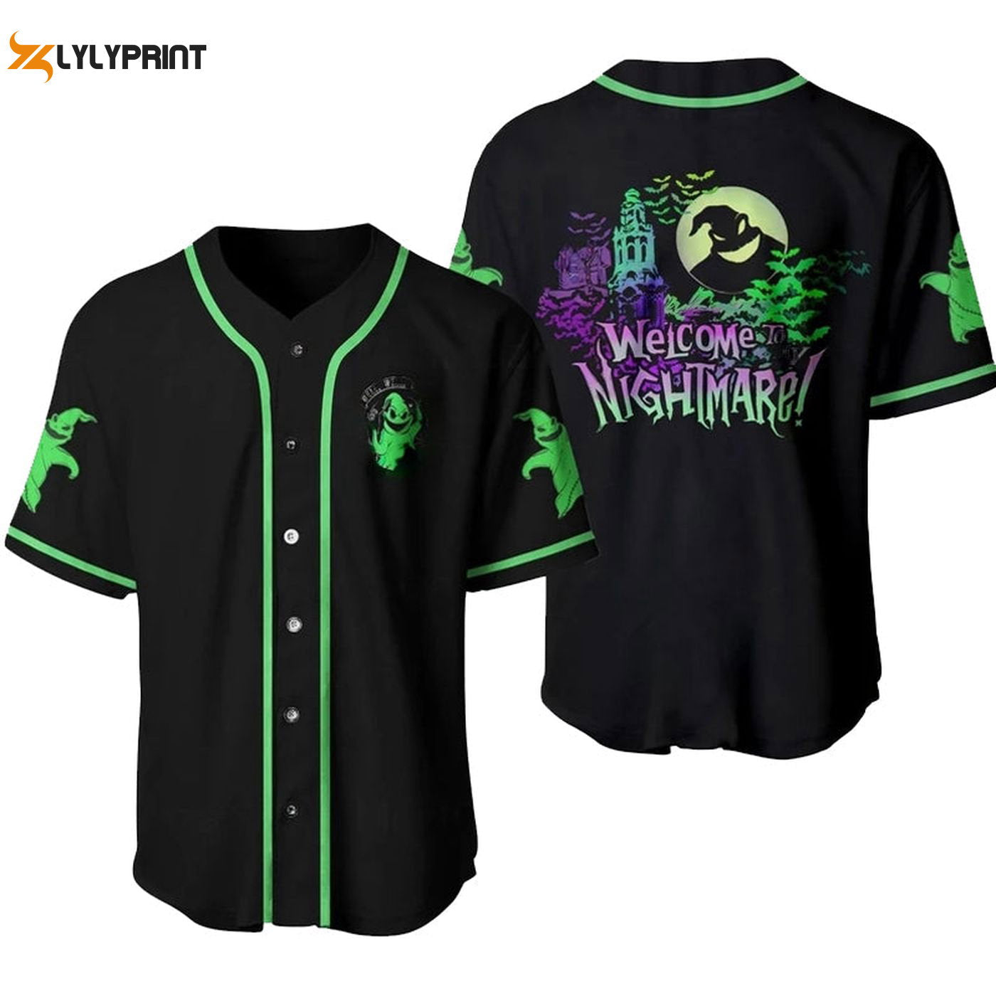 Oogie Boogie Welcome To Nightmare Baseball Jersey - Gift for Men Women - Gift for Men Women - lylyprint.com baseball jersey product view 1