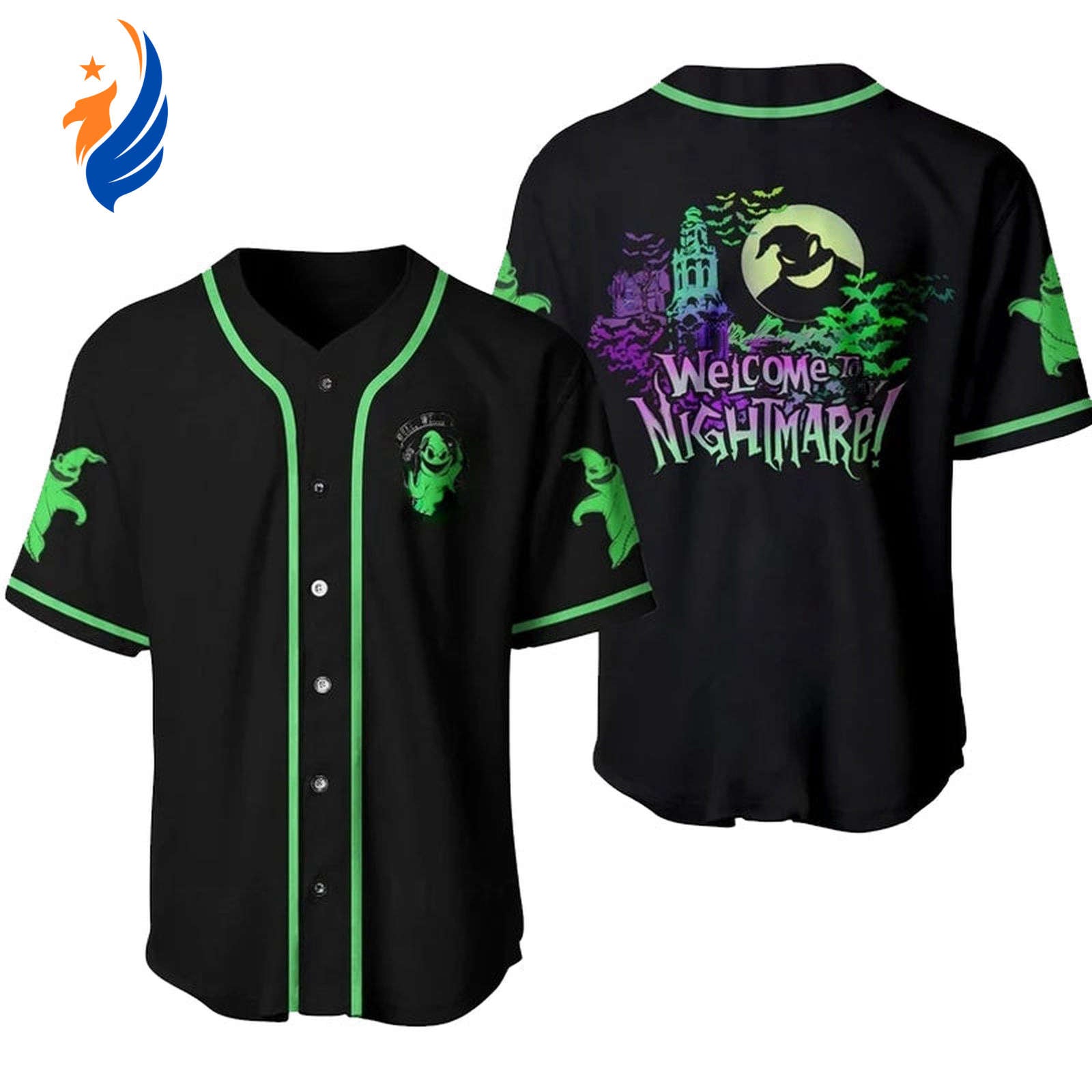 Get Spooky with the Oogie Boogie Welcome To Nightmare Baseball Jersey - Limited Edition Design - Bafud baseball jersey product view 1