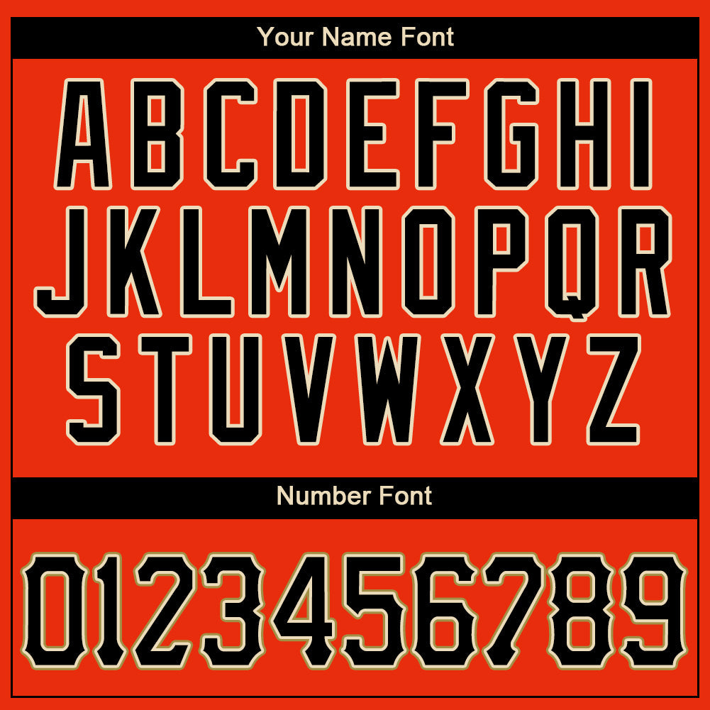 Custom Orange Black-Old Gold Authentic Baseball Jersey baseball jersey product view 4