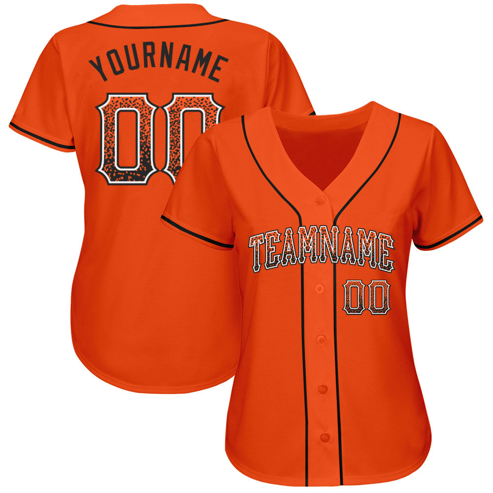 Custom Orange Black-White Authentic Drift Fashion Baseball Jersey baseball jersey product view 2