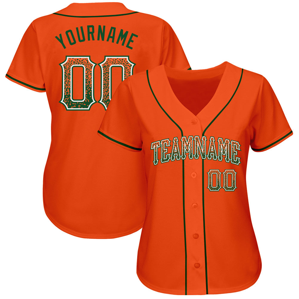 Custom Orange Green-White Authentic Drift Fashion Baseball Jersey baseball jersey product view 2