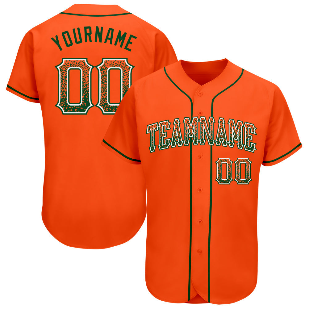 Custom Orange Green-White Authentic Drift Fashion Baseball Jersey baseball jersey product view 1
