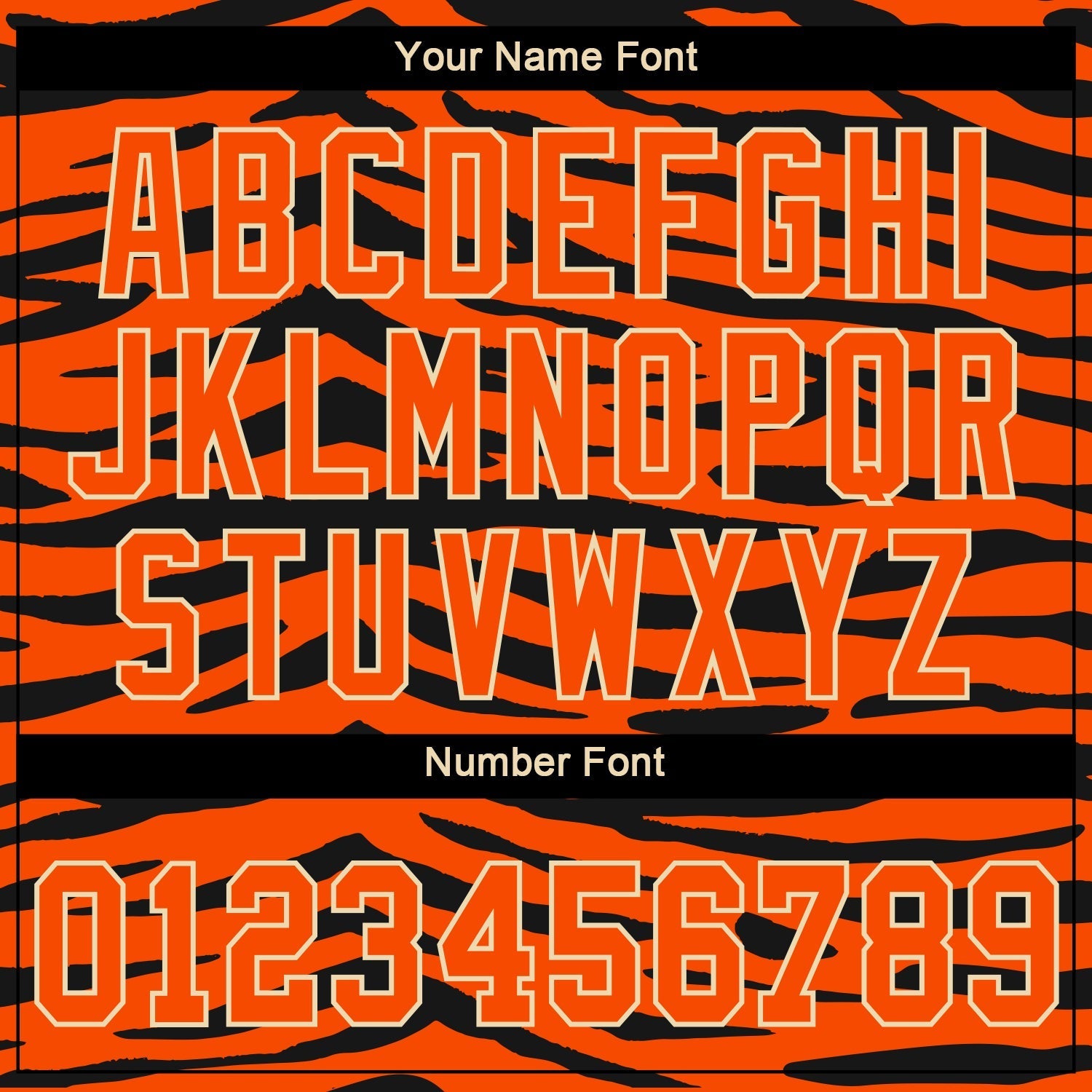 Custom Orange Orange-Black 3D Pattern Design Tiger Authentic Baseball Jersey baseball jersey product view 5