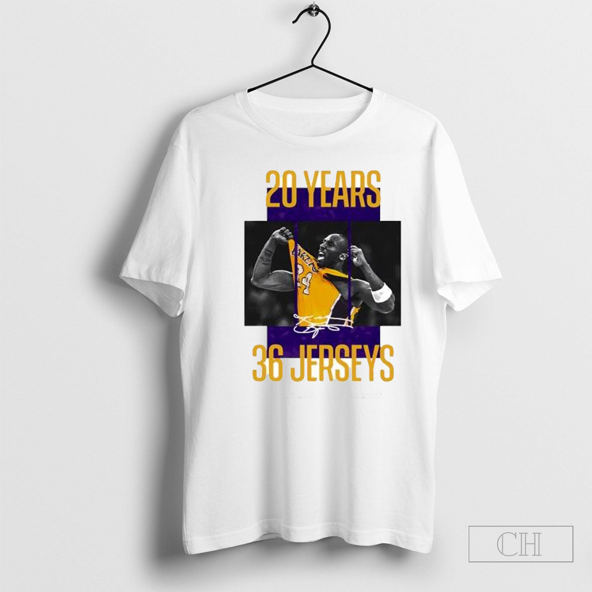 Os Angeles Lakers Kobe Bryant 20 Years 36 Jerseys Tee basketball jersey product view 1