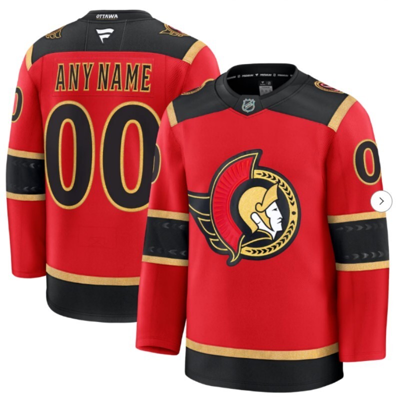 ottawa senators fanatics alternate custom premium jersey - red Hockey Jersey hockey jersey product view 1