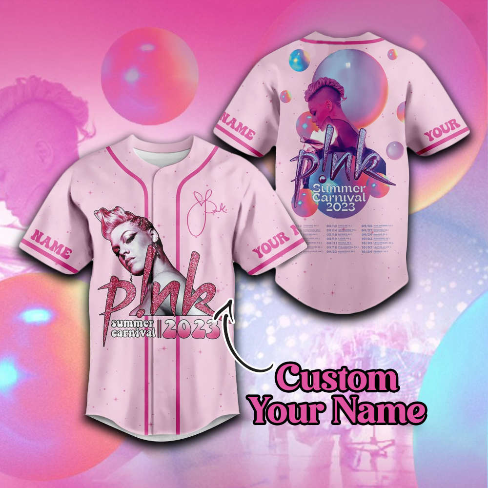 P!nk Summer Carnival 2023 Baseball Jersey - lylyprint.com baseball jersey product view 3
