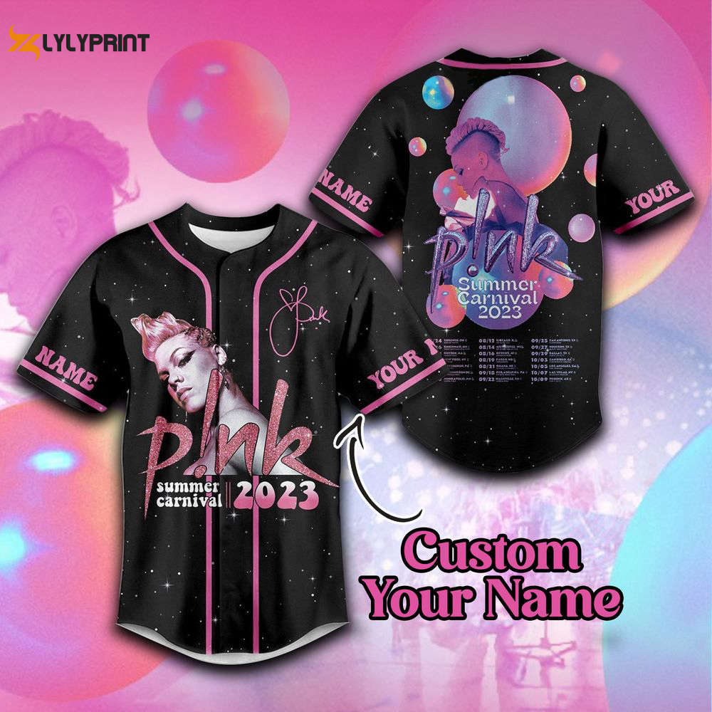 P!nk Summer Carnival 2023 Baseball Jersey - lylyprint.com baseball jersey product view 1