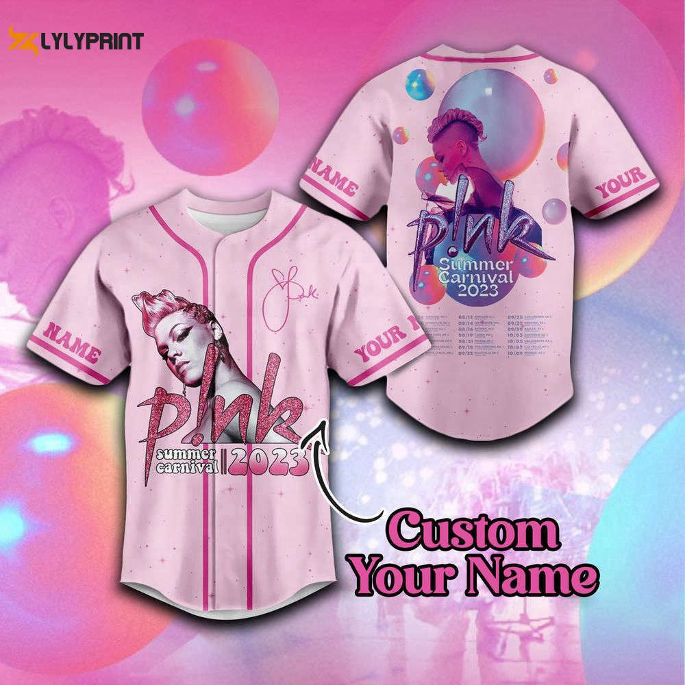 P!nk Summer Carnival 2023 Personalized Adult Baseball Jersey For Men Women - lylyprint.com baseball jersey product view 1