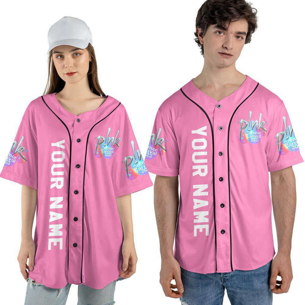 P!Nk Summer Carnival Tour 2023 Music Baseball Jersey , Trustfall Album Concert For Men Women - lylyprint.com baseball jersey product view 3