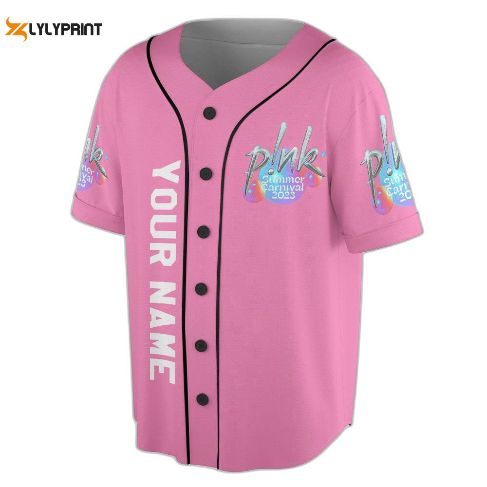 P!Nk Summer Carnival Tour 2023 Music Baseball Jersey , Trustfall Album Concert For Men Women - lylyprint.com baseball jersey product view 1