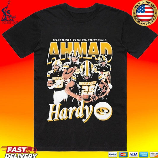 Ahmad Hardy Illustrated Missouri Tigers Football 2026 T-shirt Unisex T-shirt, Sweatshirt, Hoodie, Long Sleeve Tee - T-Shirt, Sweatshirt, Hoodie