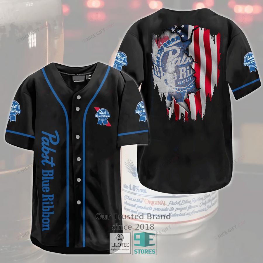 Pabst Blue Ribbon Baseball Jersey baseball jersey product view 1