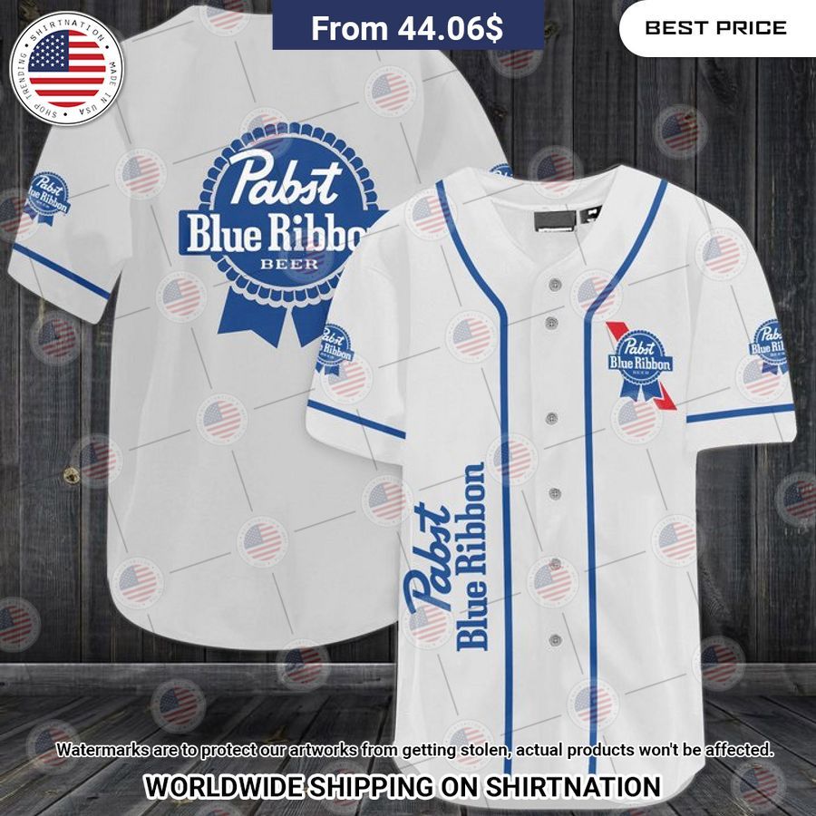 Pabst Blue Ribbon Baseball Shirt baseball jersey product view 1